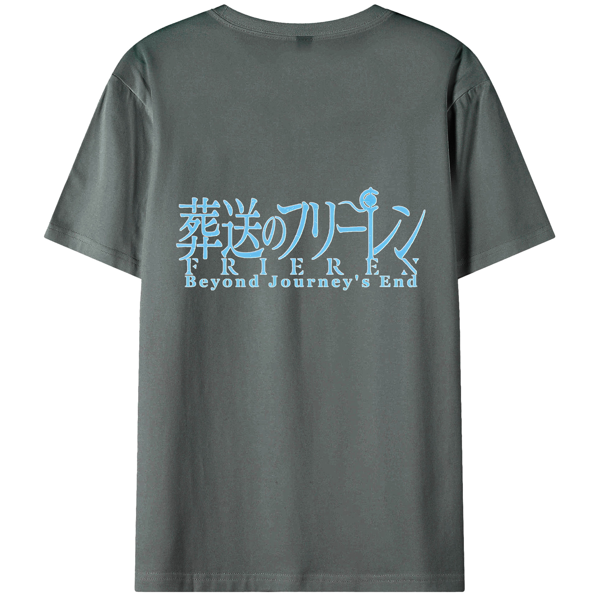 （画像用） 葬送のフリーレン Frieren 綿100％ メンズ半袖Tシャツ（バックプリント） 通気性